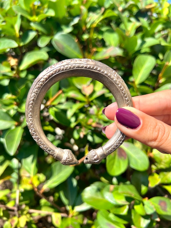 Antique Silver Bangle Bracelet - image 3