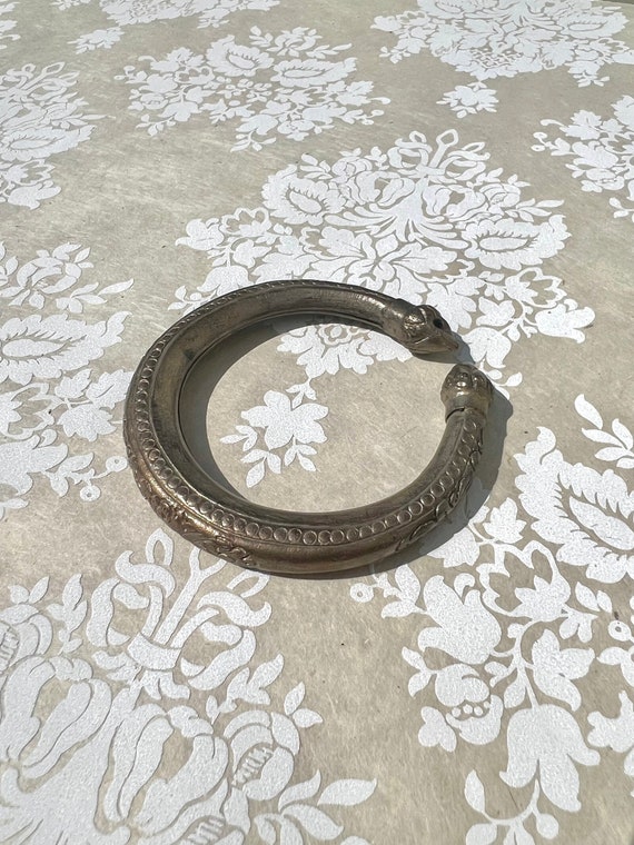 Antique Silver Bangle Bracelet - image 1