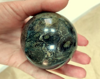 Amazing Kambaba Jasper Sphere, Stone Shpere, Stone Ball 65mm, Crocodile Sphere, Stone Gift, Palm Stone, Meditation Sphere, Collection Stone