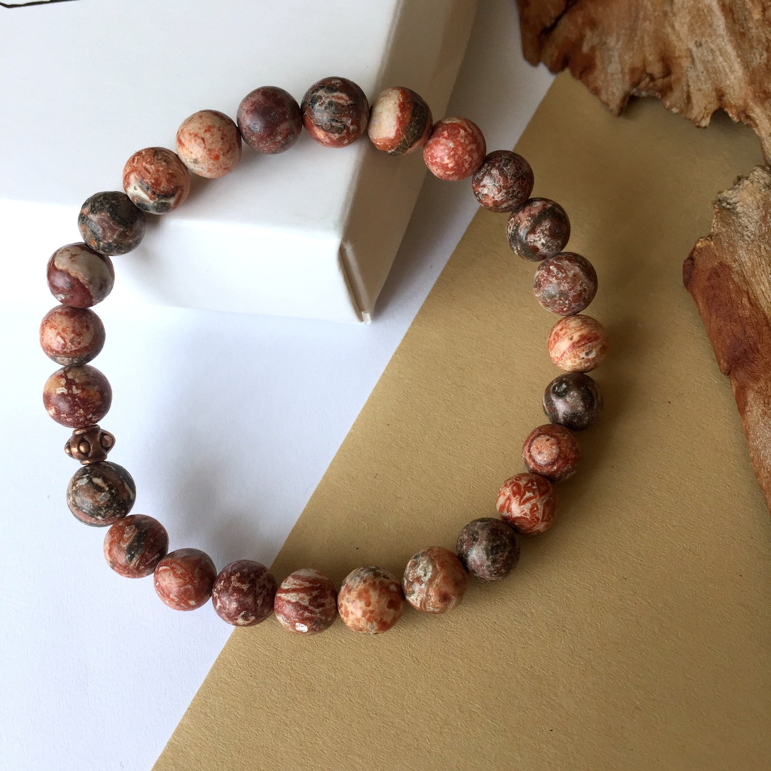 Leopard Jasper Bracelet 8mm Beads Bracelet Mens Bracelet Etsy