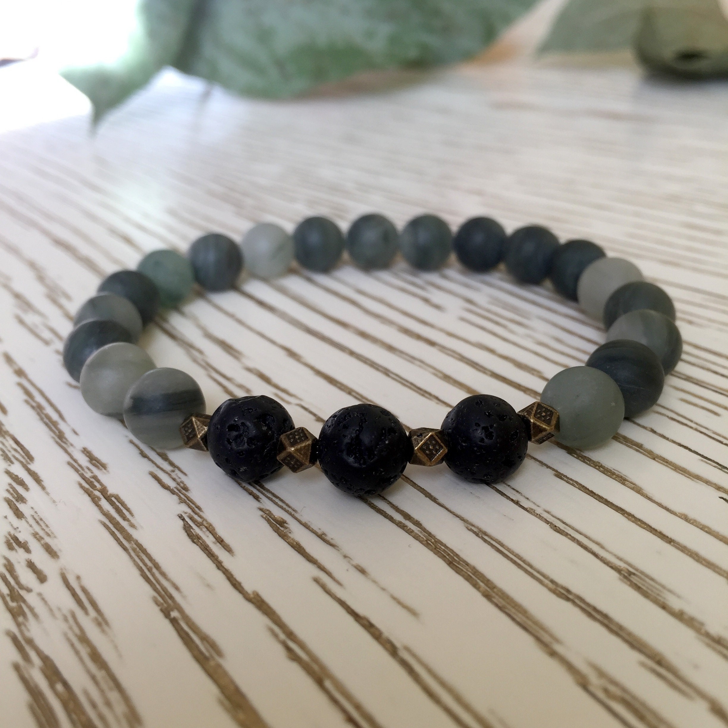 Green quartz bracelet for men brother gift for dad gift for Etsy