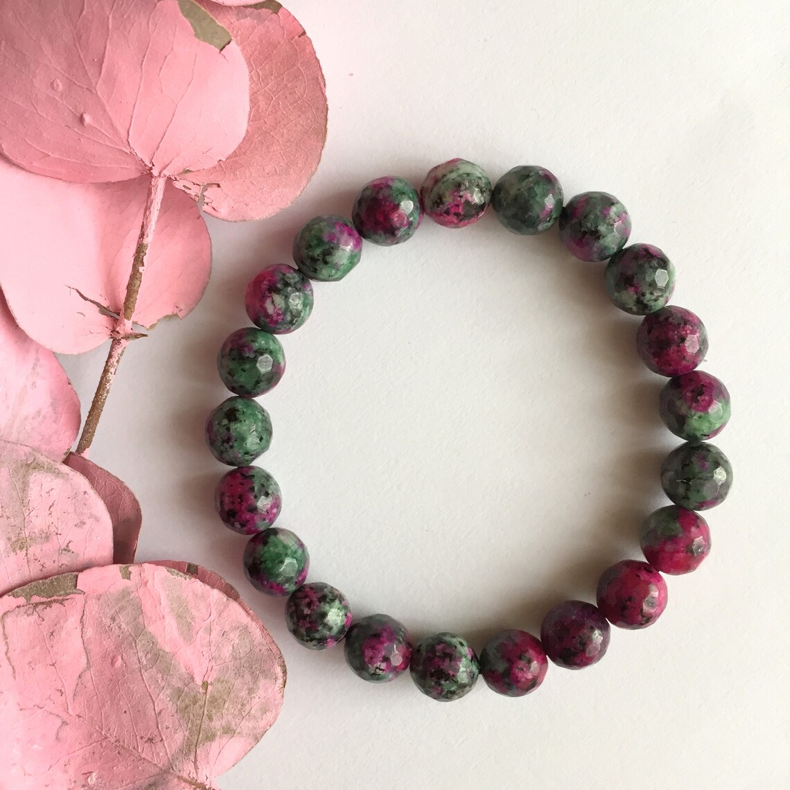 Ruby Zoisite Bracelet Unisex Bracelet 8mm Gemstone Beads Etsy