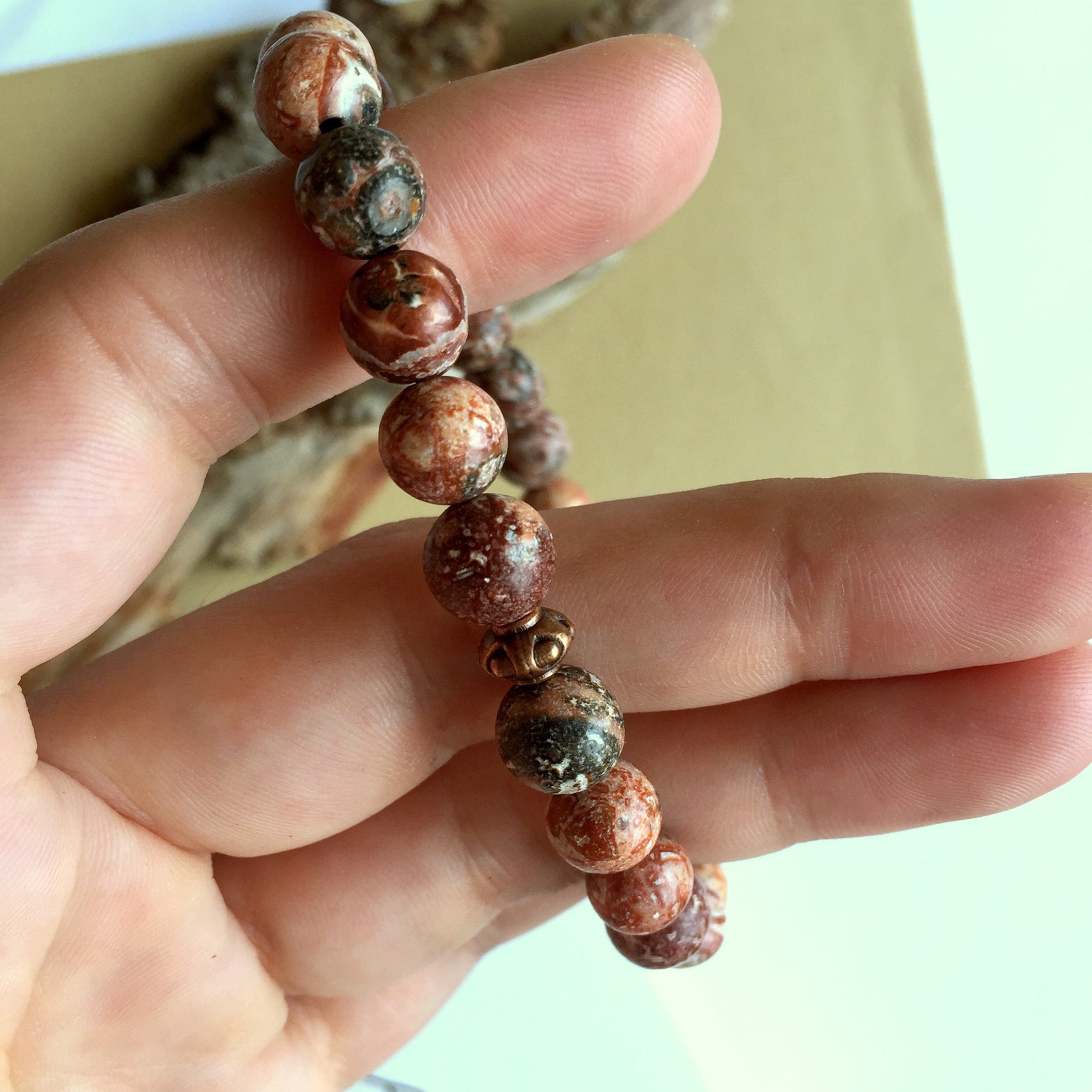 Leopard Jasper Bracelet 8mm Beads Bracelet Mens Bracelet Etsy