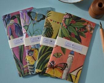 Quaderni da viaggio rilegati a mano, inserti di ricarica Websters TN, Midori Journal, Botanic Retro Vintage Poetry Sketchbooks, Butterflies Poem