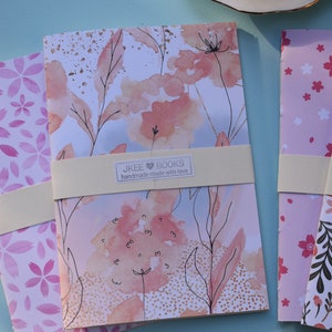 A5 Cuadernos de viajeros hechos a mano Inserciones Diario Gratitud Diario Tablero de visión NotebookJournal Gold Vintage romántico websters stlye midori Flower lovers