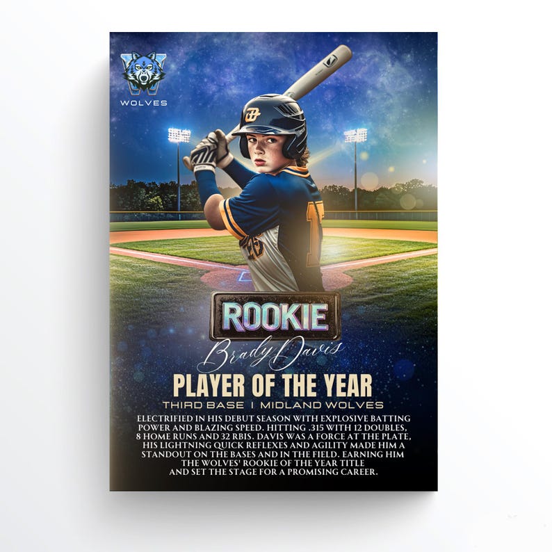 Custom Trading Cards, Canva Template, Custom Sport Cards, Kids Sport Card, Sport Card Template, Little League Cards, Kids Baseball Card