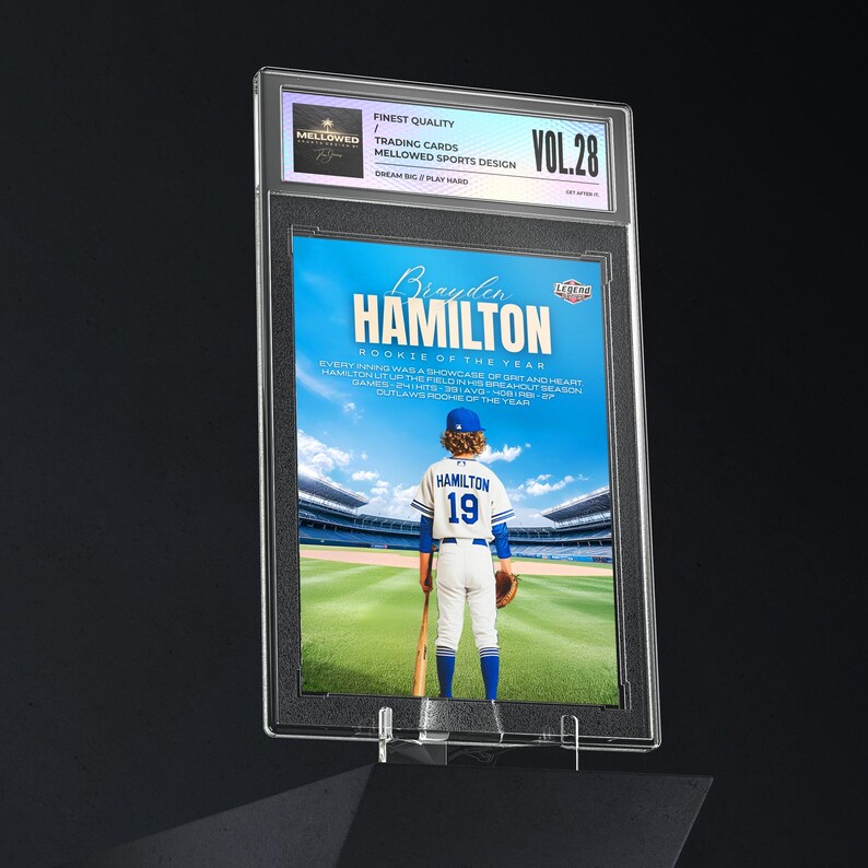 Custom Baseball Card Template Editable Sports Trading Card
