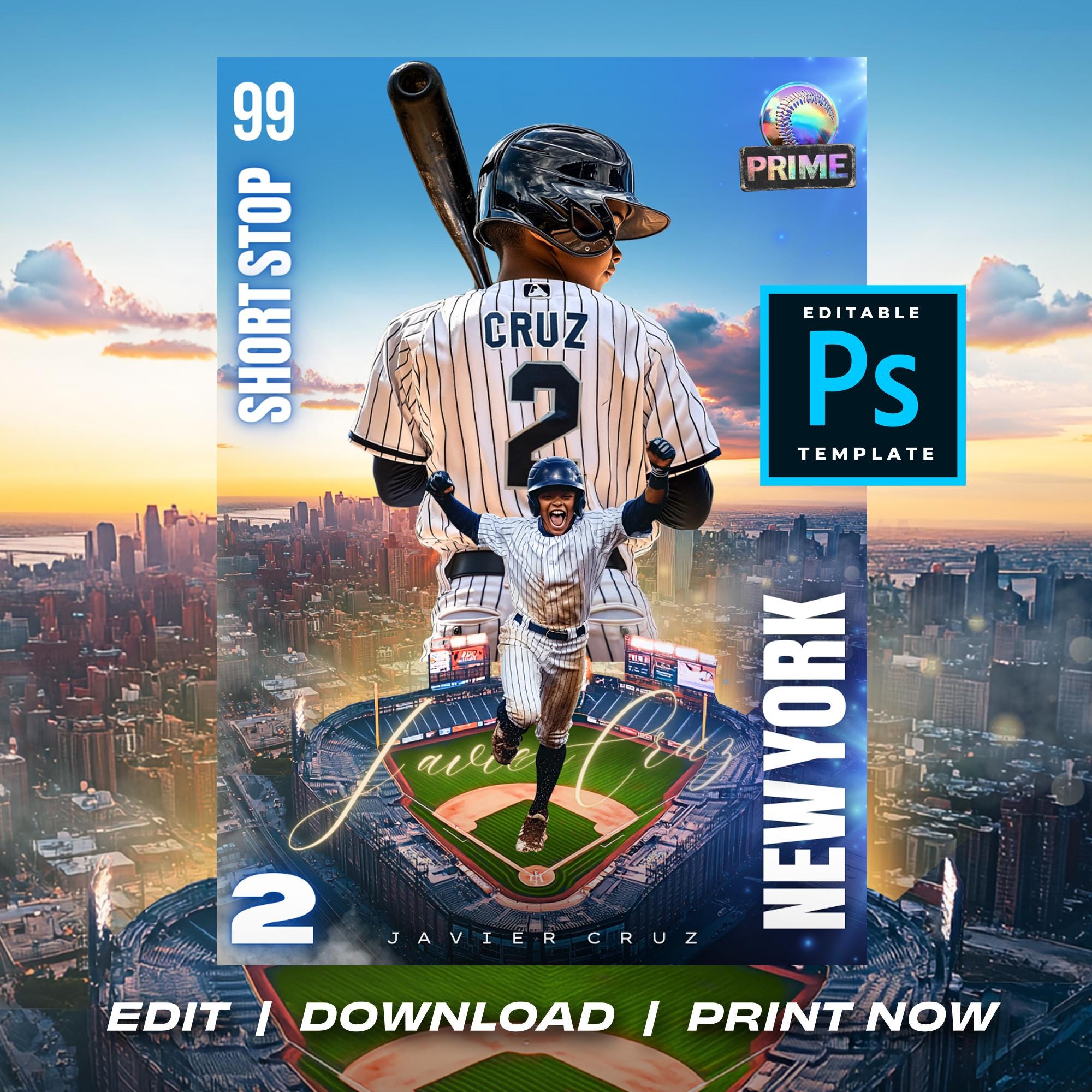 Custom Trading Cards Photoshop PSD Template Custom Sports Cards Kids ...