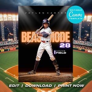 Modello di carte collezionabili personalizzate Canva Carte di squadre sportive personalizzate Modello di carte sportive modificabili Carte da baseball per bambini Carte di atleti giovanili