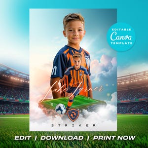 Soccer Trading Card Template Custom Soccer Card Canva Template Editable Player Card DIY Sports Card Printable School Team Gifts Soccer Mom
