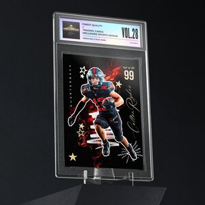 May include: A graded trading card featuring a football player in a red and black uniform, running with the ball. The card is encased in a clear protective holder. Text includes "MVP 99" and "Colten Ryker". The card is labeled "Finest Quality" and "Trading Cards".