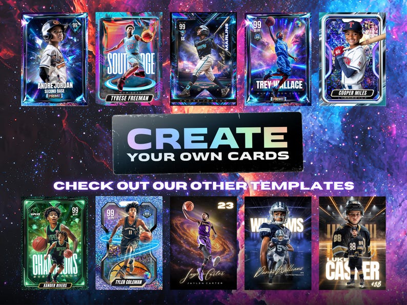 Custom Football Cards Canva Template Bundle Editable Kids Sport Cards Youth Trading Card Template Little League Team Gift image 14