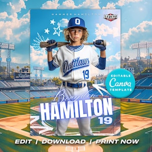 Custom Baseball Card Canva Template Editable Vintage Inspired Sports Trading Card for Kids Players Coaches and Baseball Fans