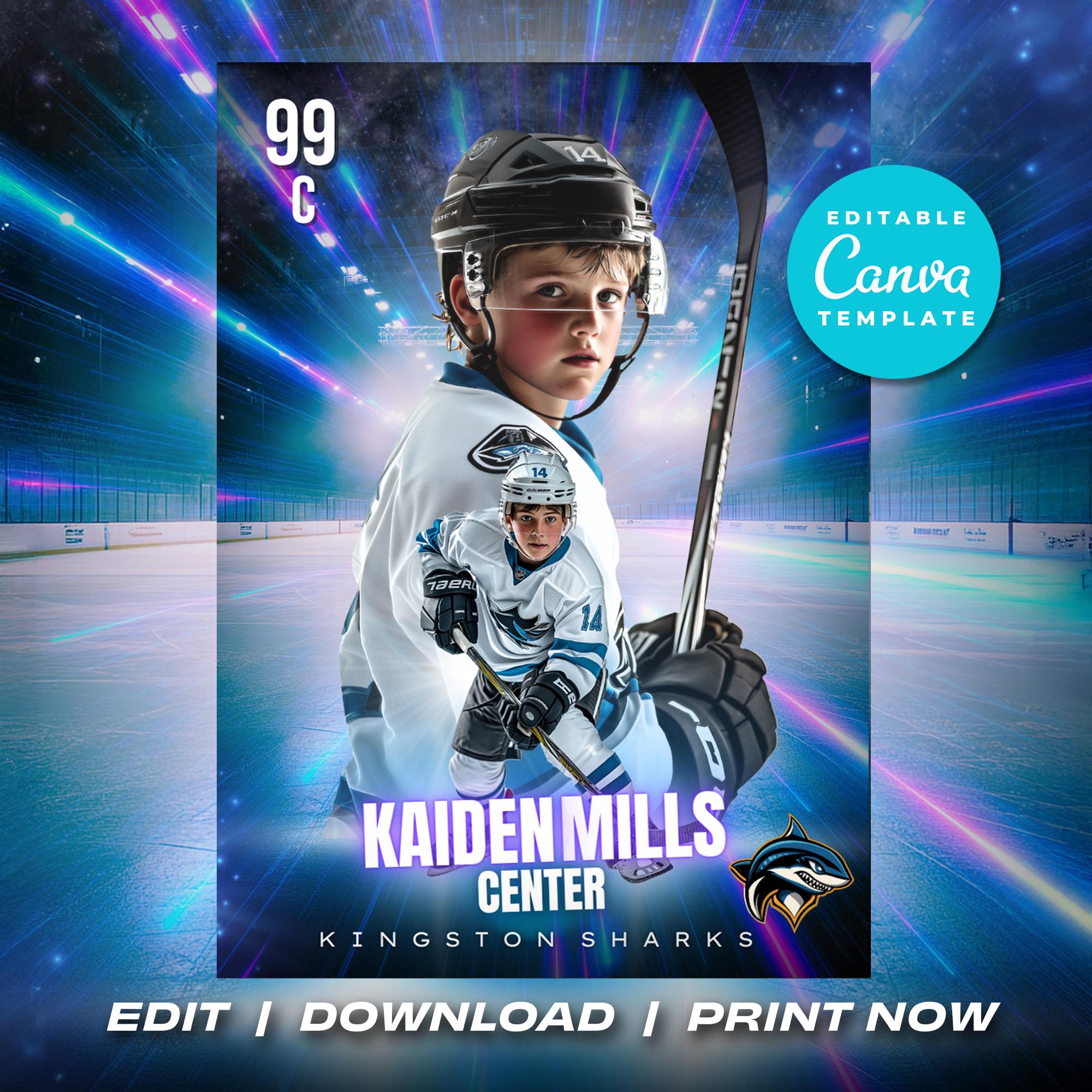 Custom Hockey Card Template Editable Sports Card Custom Trading Cards Canva Template Custom Sport Cards Kids Sport Card Sport Card Template