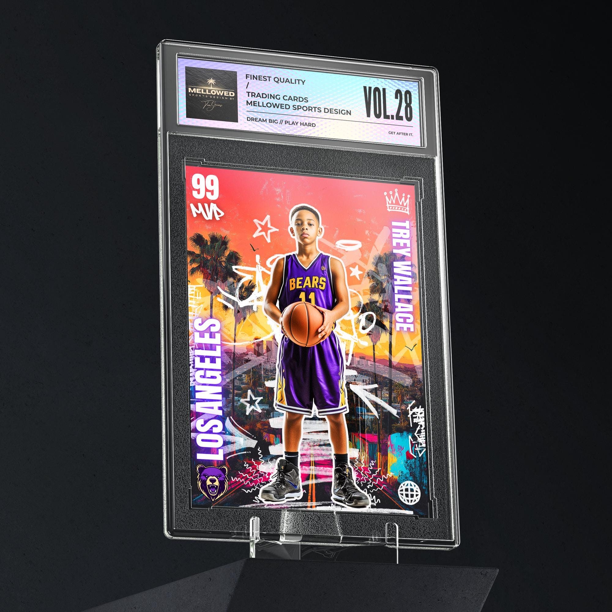 Kids Basketball Trading Card Template Customizable Sport Card Design