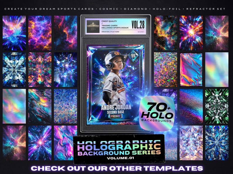 Baseball Rookie of the Year Custom Trading Card Photoshop Template Editable PSD for Kids and Teams Little League Player Sports Cards Design image 12