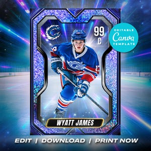 Custom Hockey Card Template Editable Sports Card Custom Trading Cards Canva Template Custom Sport Cards Kids Sport Card Sport Card Template