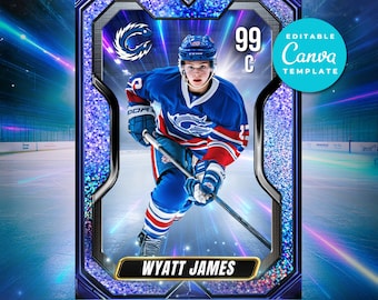 Custom Hockey Card Template Editable Sports Card Custom Trading Cards Canva Template Custom Sport Cards Kids Sport Card Sport Card Template