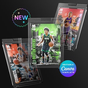 Kids Basketball Trading Card Template Custom Sports Cards Editable Kids Basketball Cards Personalized Gifts Digital Download Bundle