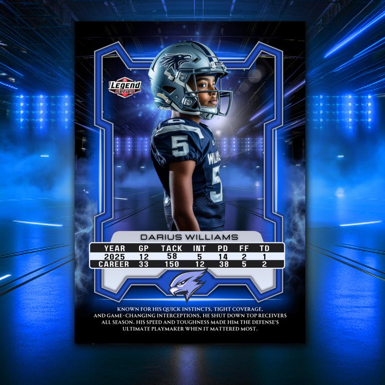 Photoshop Football Card Template Editable PSD Sports Trading Card ...