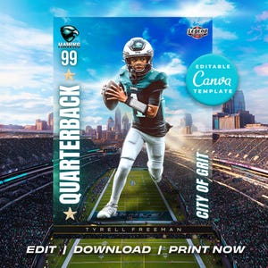 Football Trading Card Template Custom Sports Card for Kids Personalized Player Card DIY Gift Customizable Sports Memorabilia