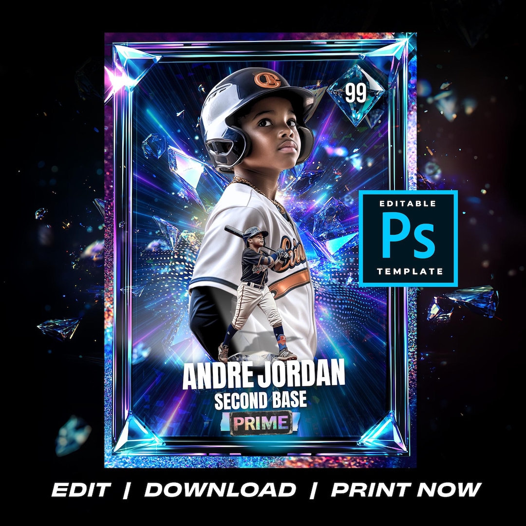 Custom Trading Cards Template Kids Sport Card Little League