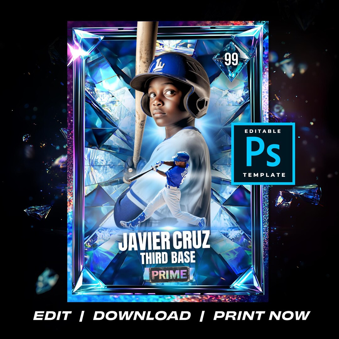 Custom Trading Cards Template Kids Sport Card Little League