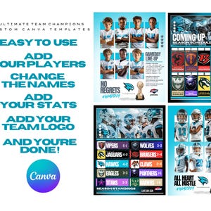 Customizable Sports Team Canva Templates - Editable Designs for Football, Basketball, and More - Digital Download