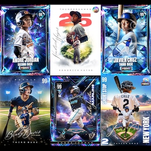 Custom Trading Cards Canva Template Bundle Custom Sport Cards Kids Sport Card Sport Card Template Little League Cards Kids Baseball Card