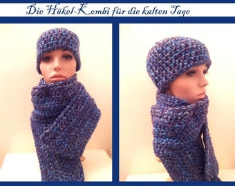 Beanie Mütze (M) plus Häkelschal