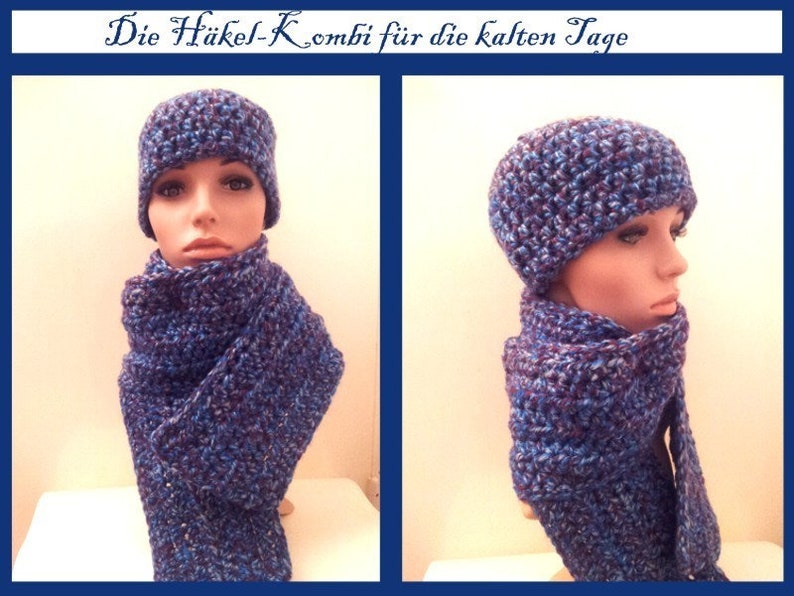 Beanie Mütze M plus Häkelschal Bild 1