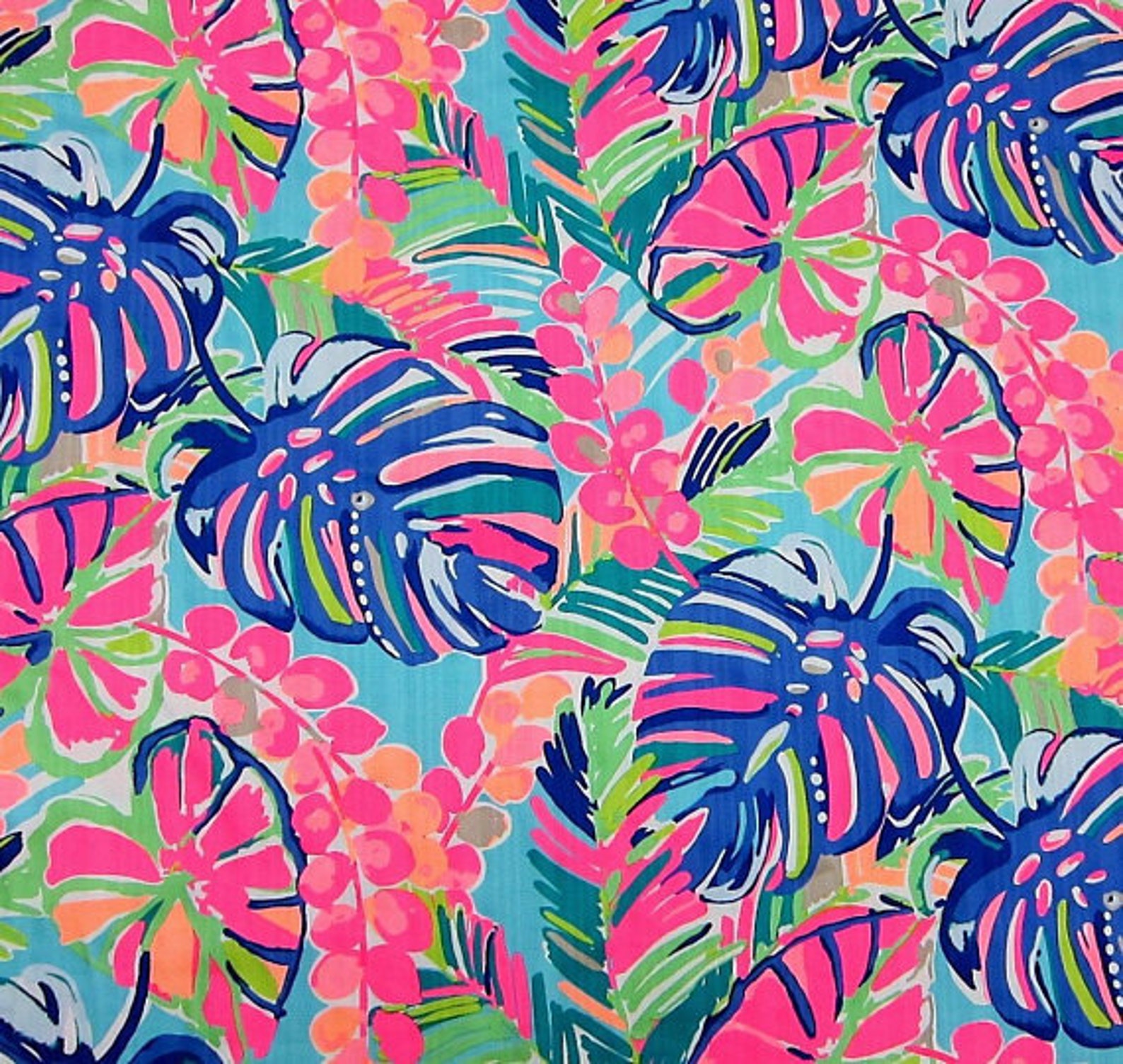 EXOTIC GARDEN Lilly Pulitzer Cotton Poplin Fabric Etsy