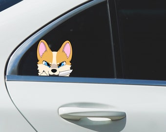 F U corgi peeker sticker