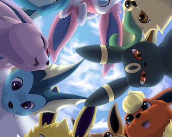 Eeveelutions postcard