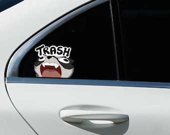 Trash peeker sticker