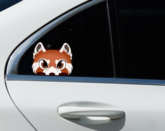 Red panda peeker sticker