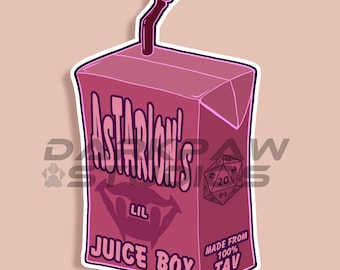 Astarions' juice box sticker