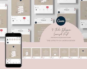 Chiropractic Canva Template For Instagram Post // The Effects Of A Subluxation // Chiropractic Instagram Graphics // Chiropractic Care