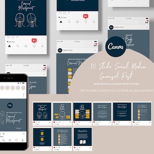 Chiropractic Canva Template For Instagram Post // The Possible Effects Of A Cervical Misalignment // Chiropractic Instagram Graphic