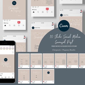 Chiropractic Canva Template For Instagram Post // Chiropractic And Pregnancy Benefits // Chiropractic Instagram Graphics // Chiropractic