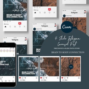 Chiropractic Canva Template For Instagram Post // Brain To Body Connection // Chiropractic Instagram Graphics // Chiropractic Care