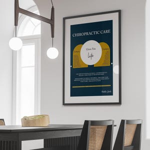 Chiropractic Care Benefits Print // Spinal Nerve Chart // Chiropractic // Subluxation // Nervous System // Healing // Spine // Anatomy