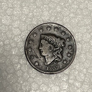 1832 Large Coronet One Cent coin
