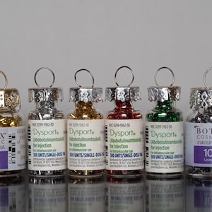 Sparkle Botox Ornament - Recycled Vial, Colorful Fillers