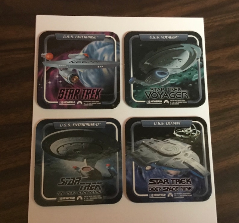 Set of 4 Star Trek Starships Drink Coasters-1997