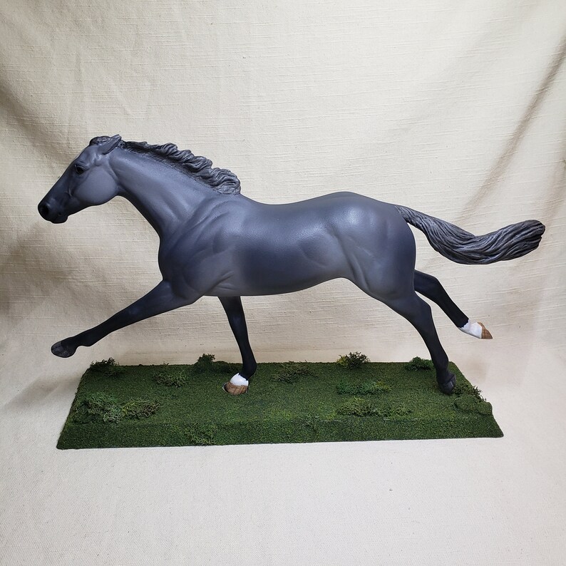Custom Traditional Breyer Horse Ruffian with Grass Base Etsy