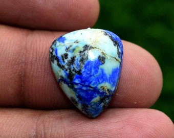 AAA Quality Azurite Turquoise Cabochons,100/% Natural Azurite Turquoise,Azurite Turquoise Loose Stone,Semi Precious 52Cts. 36X17mm.
