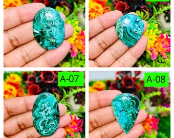Natural Chrysocolla Malachite Gemstone Cabochon AAA Quality Green Mixed Assorted lot  Multi Jewelry Making Stone Loose Gemstone Making Stone