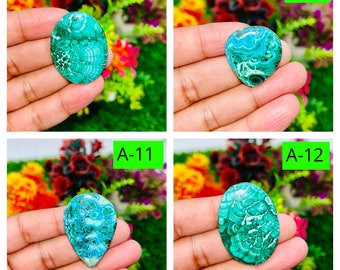 Natural Chrysocolla Malachite Gemstone Cabochon AAA Quality Green Mixed Assorted lot  Multi Jewelry Making Stone Loose Gemstone Making Stone