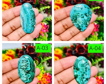 Natural Chrysocolla Malachite Gemstone Cabochon AAA Quality Green Mixed Assorted lot  Multi Jewelry Making Stone Loose Gemstone Making Stone